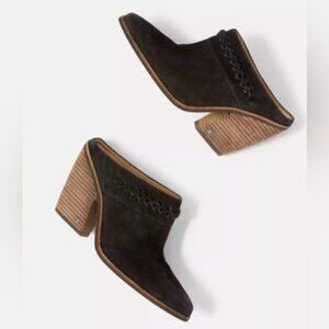 NWOT SAM EDELMAN NEW YORK ALISON SUEDE LEATHER‎ Western Black Mule Heel Size 10M